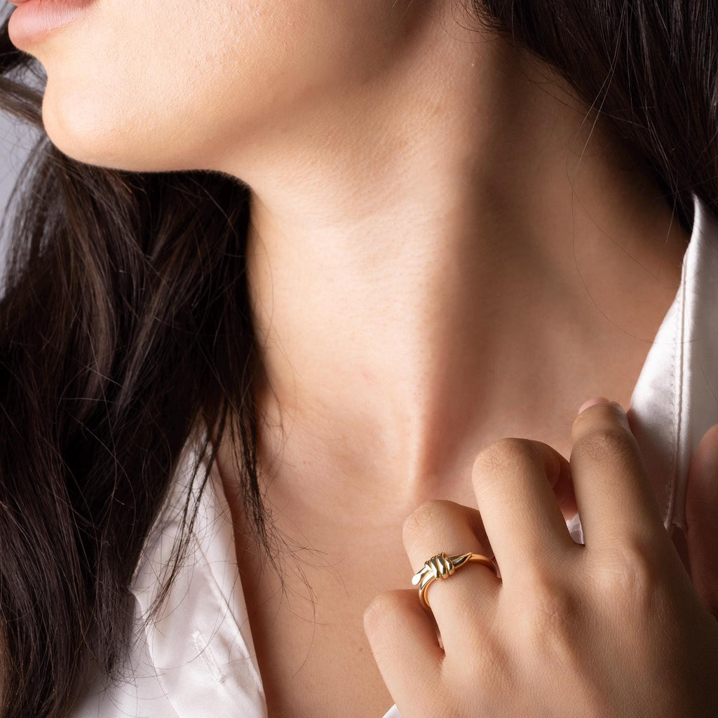 14K Solid Gold Knot Ring – 5mm Love Knot Band, Handmade Minimalist Jewelry