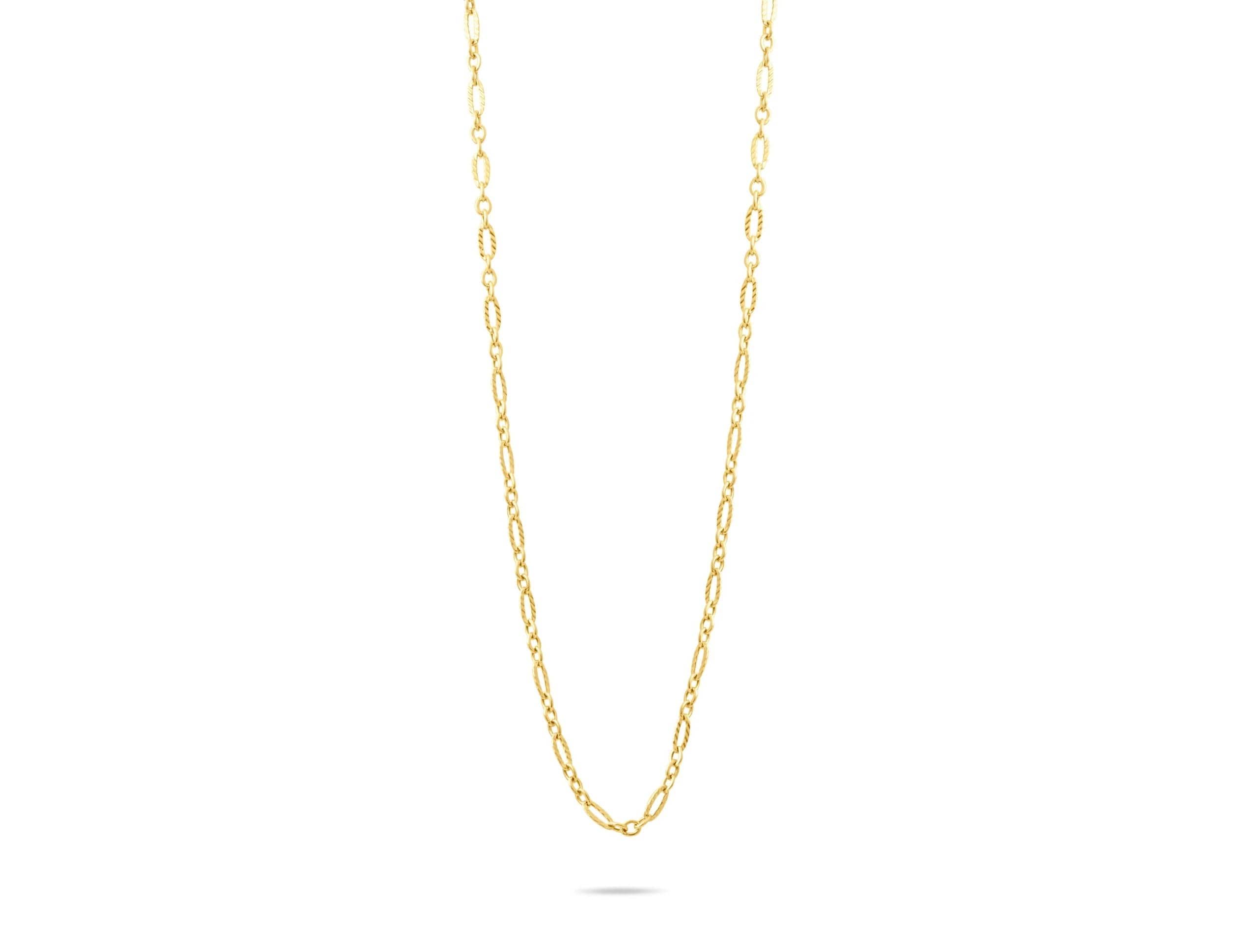 14K Solid Gold Layered Figaro Chain Necklace – Triple Strand Real Gold Jewelry