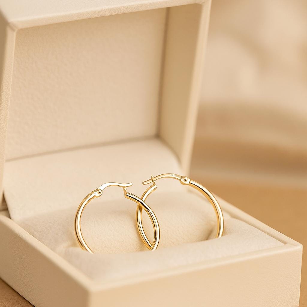 14K Solid Gold Large Hoop Earrings – Lightweight Everyday Jewelry