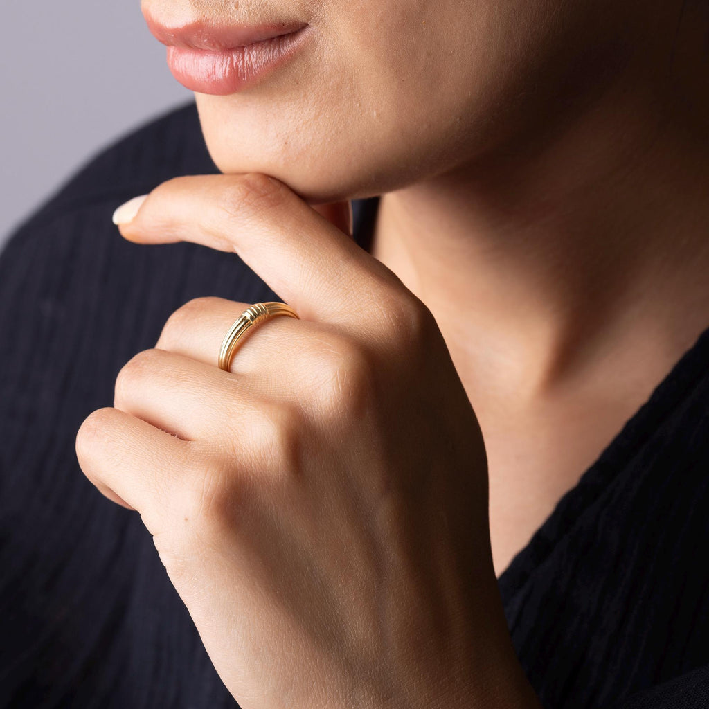 14K Solid Gold Band Ring – 4mm Classic Gold Band