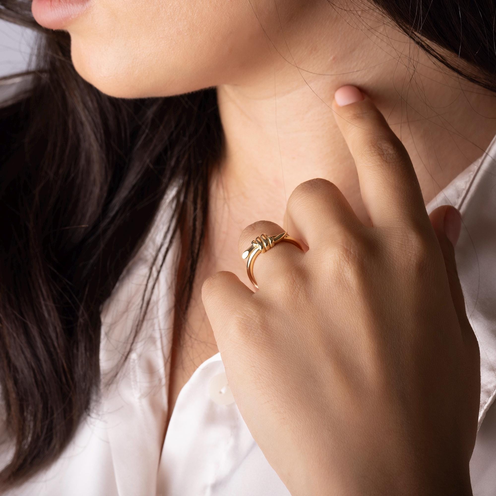 14K Solid Gold Knot Ring – 5mm Love Knot Band, Handmade Minimalist Jewelry