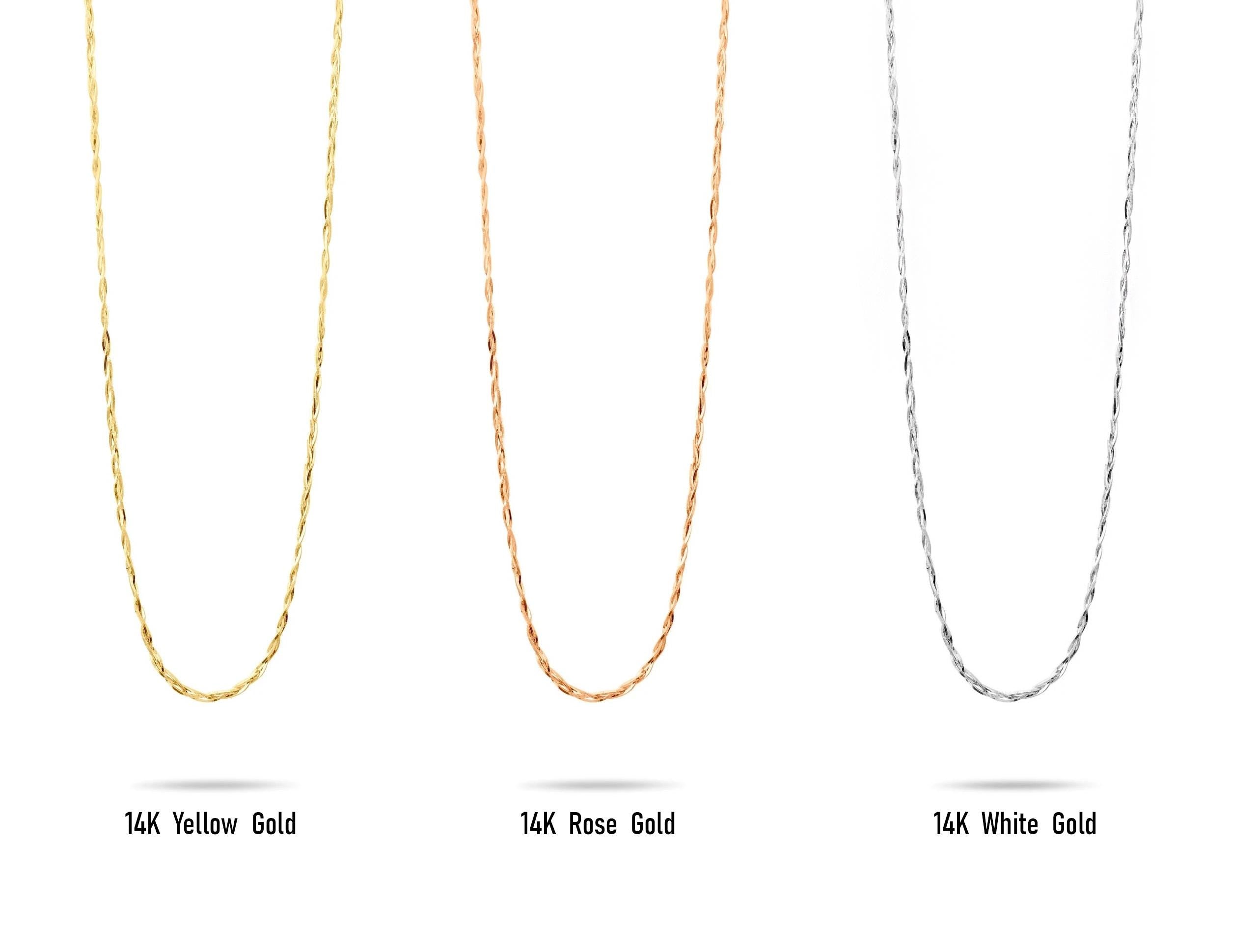 14K Solid Gold 2mm Chain Necklace – Thin Dainty Gold Necklace