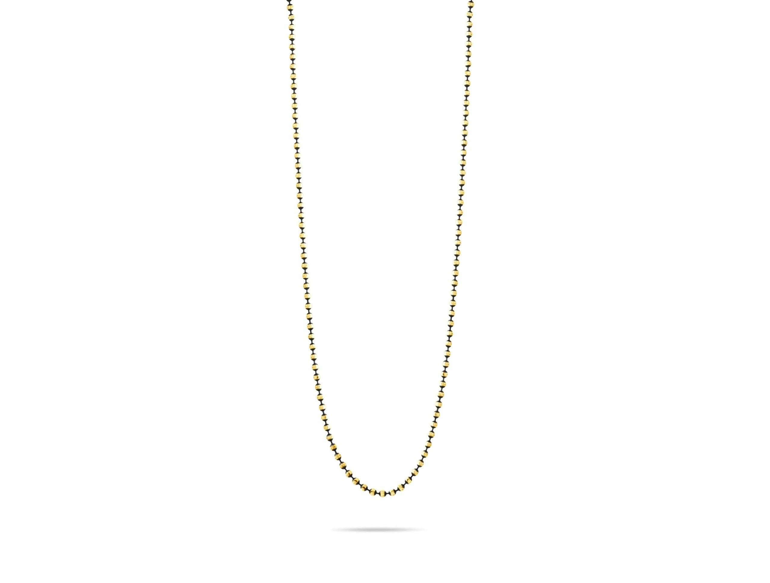 14K Solid Gold Ball Chain Necklace – Classic Beaded Real Gold Jewelry