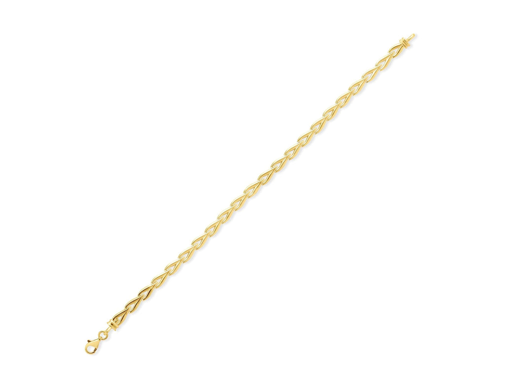 14K Solid Gold Leaf Link Bracelet – Dainty Chain Bracelet for Women, Minimalist Real Gold Jewelry, Everyday Elegant Gift